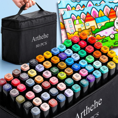 Set di 80 Pennarelli ad Alcol per Artisti Creativi