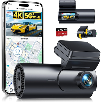 Dashcam Doppia 4K Ultra Nitida per Sicurezza Anteriore & Posteriore