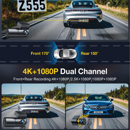 Dashcam Doppia 4K Ultra Nitida per Sicurezza Anteriore & Posteriore