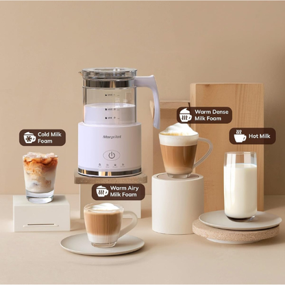 Elegante Montalatte Elettrico 4‑in‑1 per Schiuma Calda e Fredda Cremosa