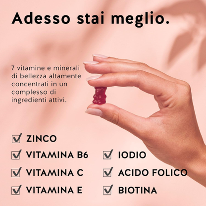Caramelle alla Biotina per Capelli, Pelle e Unghie – Integratore Beauty Senza Zucchero