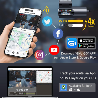Dashcam Doppia 4K Ultra Nitida per Sicurezza Anteriore & Posteriore