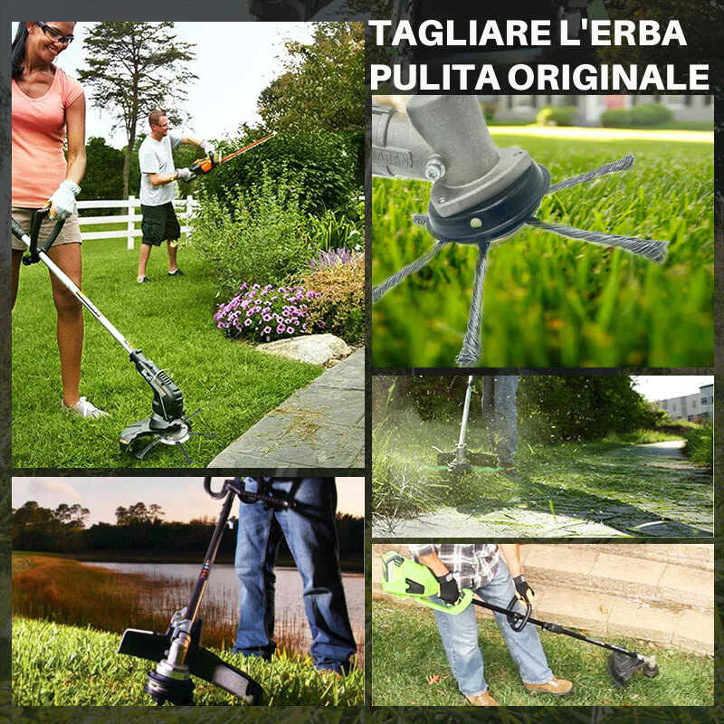 La Testa Del Tagliaerba Ha 6 Rami Intrecciati Con Filo D'Acciaio Resistente