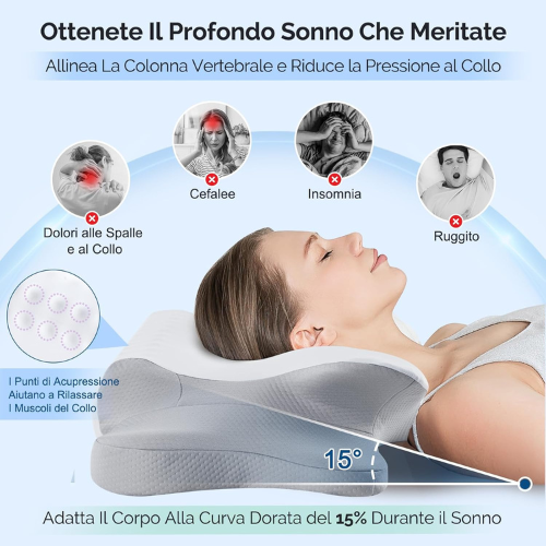 Cuscino Ergonomico per il Collo per un Sonno Riposante