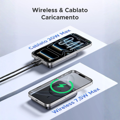 Power Bank Magnetico Wireless – Batteria Portatile 10000mAh a Ricarica Rapida