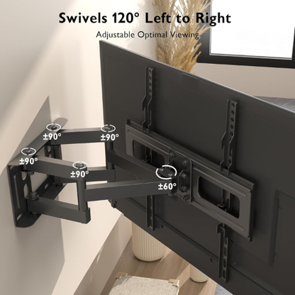 Supporto da Parete Full‑Motion per TV Piatte e Curve