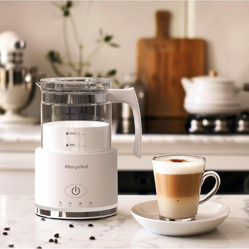 Elegante Montalatte Elettrico 4‑in‑1 per Schiuma Calda e Fredda Cremosa