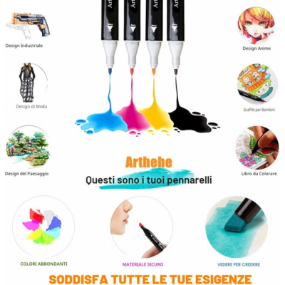 Set di 80 Pennarelli ad Alcol per Artisti Creativi