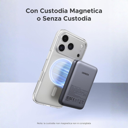 Power Bank Magnetico Wireless – Batteria Portatile 10000mAh a Ricarica Rapida