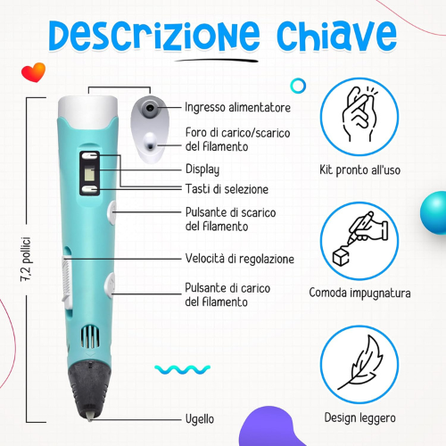 Penna Creativa 3D per Bambini