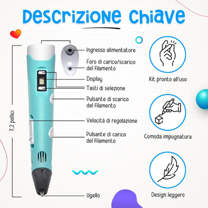 Penna Creativa 3D per Bambini