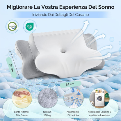 Cuscino Ergonomico per il Collo per un Sonno Riposante