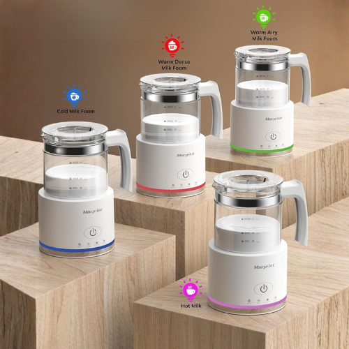 Elegante Montalatte Elettrico 4‑in‑1 per Schiuma Calda e Fredda Cremosa