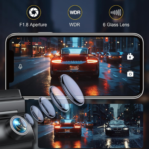 Dashcam Doppia 4K Ultra Nitida per Sicurezza Anteriore & Posteriore