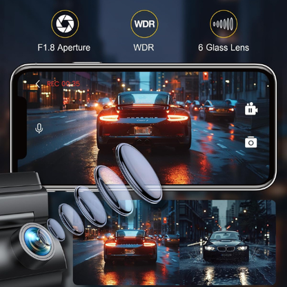 Dashcam Doppia 4K Ultra Nitida per Sicurezza Anteriore & Posteriore