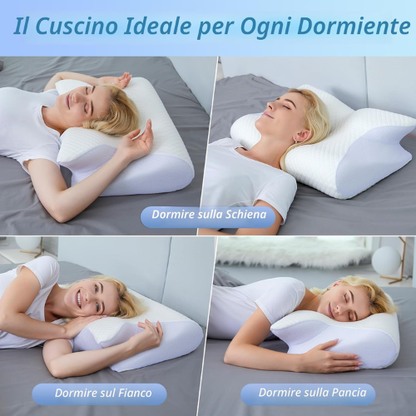 Cuscino Ergonomico in Memory Foam per il Supporto di Collo e Colonna