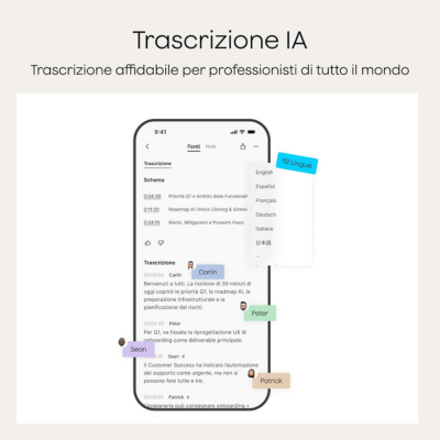 Registratore Vocale Digitale Intelligente con AI – Lunga Durata & Trascrizione Avanzata