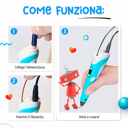 Penna Creativa 3D per Bambini