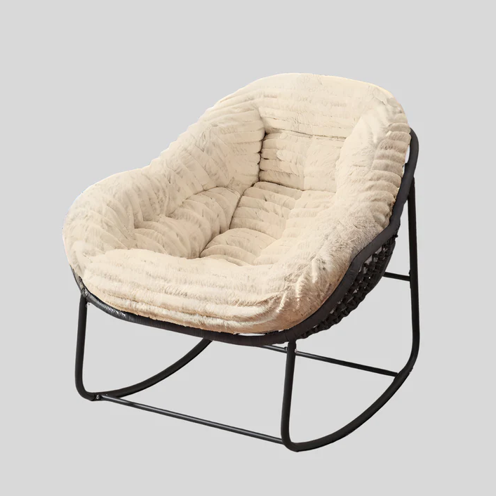 Pluffy - Poltrona a dondolo in peluche ultra-morbida
