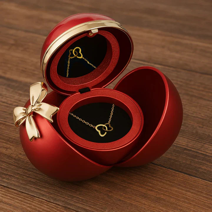Cofanetto Rosa Eterna – Collana Doppio Cuore Inciso