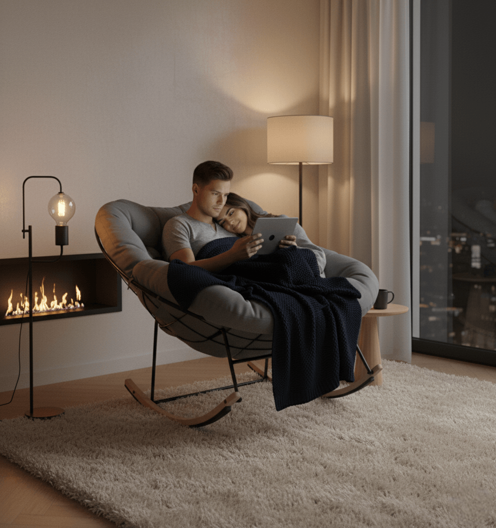 Elegante Poltrona a Dondolo Oversize