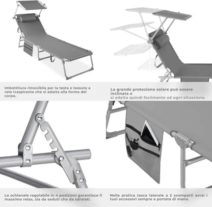 Set di 2 lettini reclinabili
