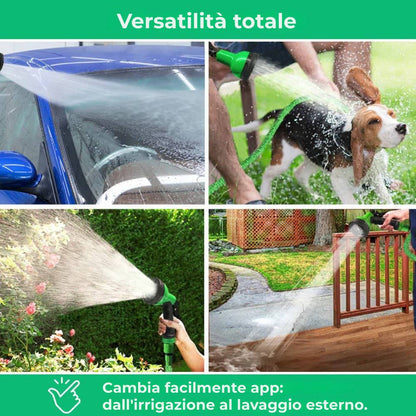 Aquaflex｜Tubo flessibile estensibile｜8 modalità di getto ad alta pressione