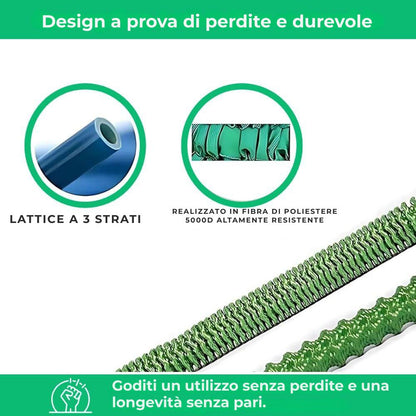 Aquaflex｜Tubo flessibile estensibile｜8 modalità di getto ad alta pressione
