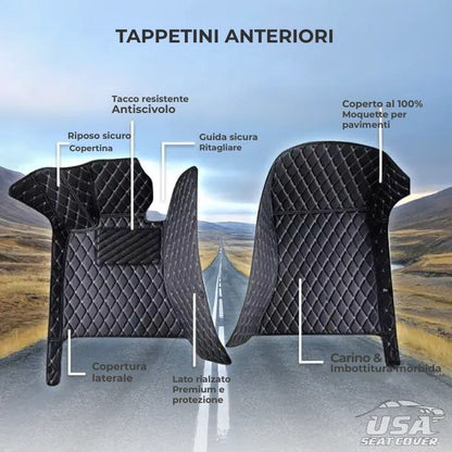 ShieldMats® Tappetini e rivestimenti resistenti e universali per auto, SUV e furgoni. (Kit completo anteriore e posteriore)