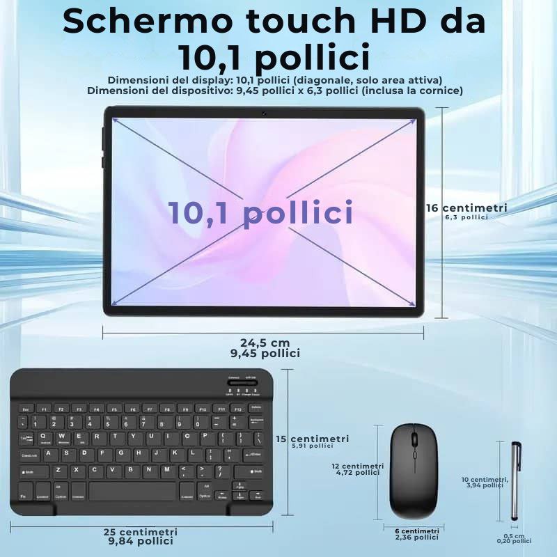 Lumen Tablet 2 in 1 con tastiera e mouse