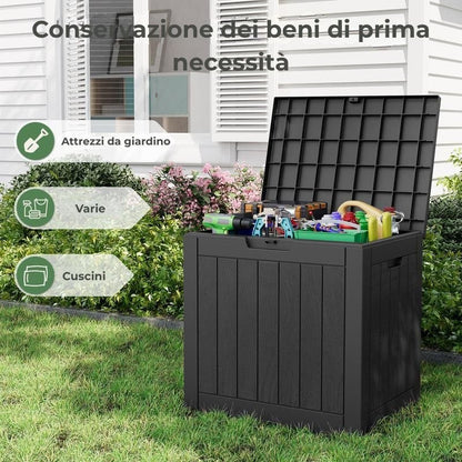 Contenitore da esterno da 118 litri, impermeabile e resistente ai raggi UV