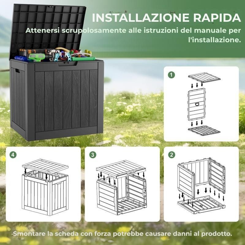 Contenitore da esterno da 118 litri, impermeabile e resistente ai raggi UV